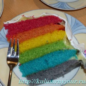Торт «Радуга» — очень красивый и яркий тортик, а вкус просто радужный!