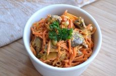 Салат с печенью и корейской морковью — оригинальный насыщенный вкус!