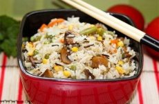 Рис с овощами и грибами — отличная идея!